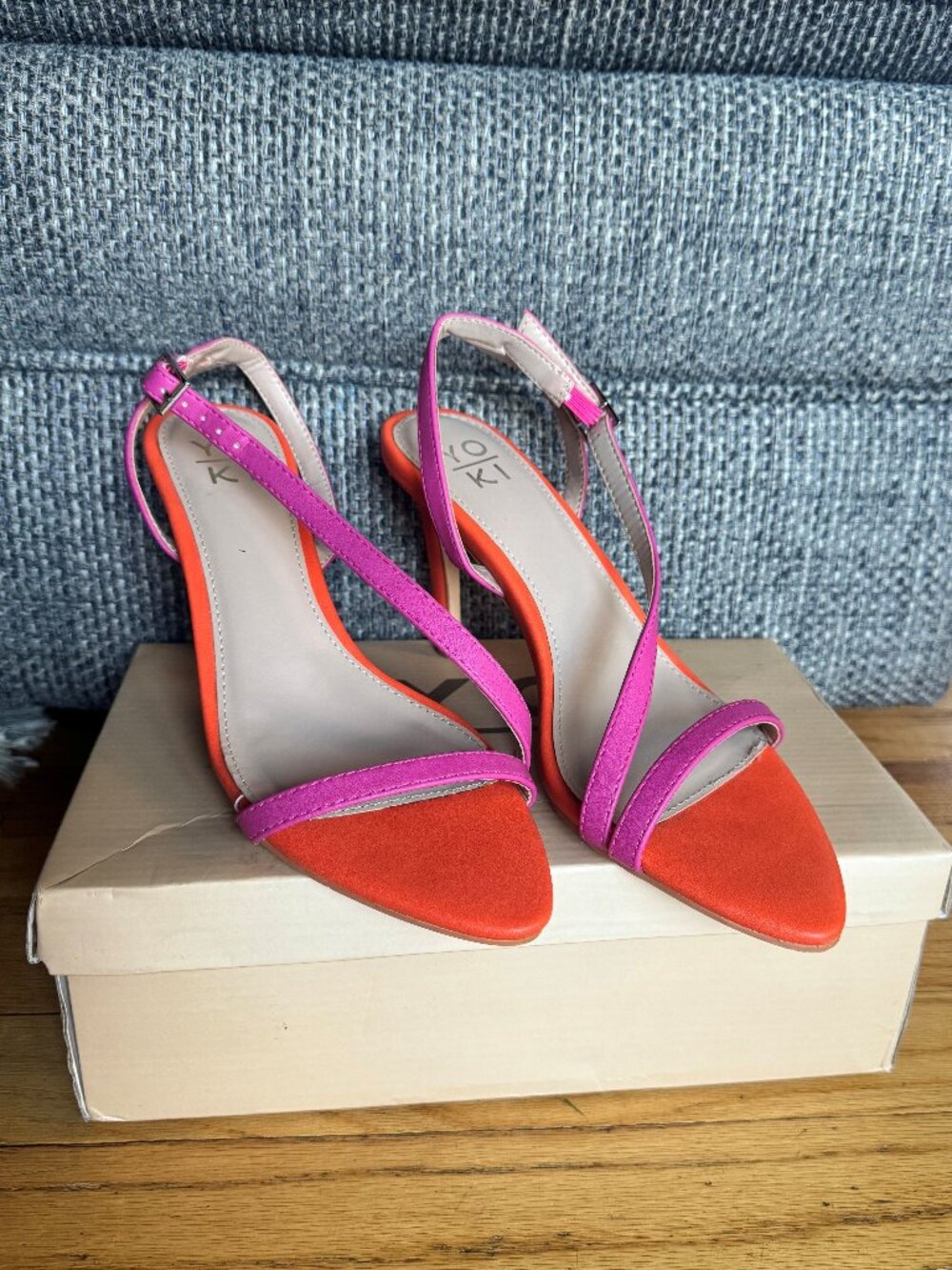 YOKI Harper-4 Style Orange & Pink Heels